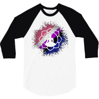 Paint Splatter Gender Fluid Pride Flag Lotus Symbo 3/4 Sleeve Shirt | Artistshot