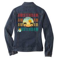 Global Warming Turns Amsterdam Into A Tropical Bea Ladies Denim Jacket | Artistshot