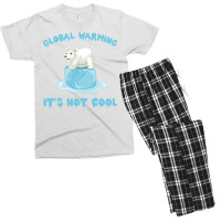 Global Warming Its Not Cool Polar Bear Melting Ice Men's T-shirt Pajama Set | Artistshot