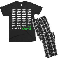 Cyclists Make The Change Climate Awareness Car And Men's T-shirt Pajama Set | Artistshot