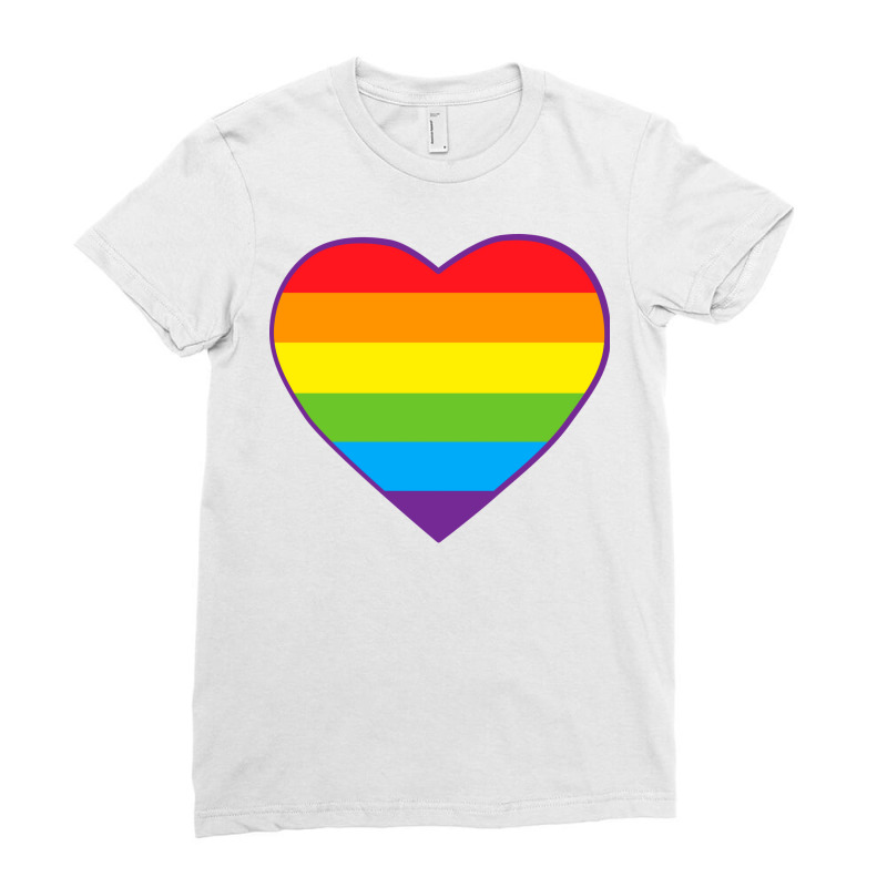 Pride Flag Heart Gift Ladies Fitted T-Shirt by temmampohumi1 | Artistshot