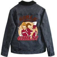 Women Friends Feminist Girls Support Girls Gift Unisex Sherpa-lined Denim Jacket | Artistshot