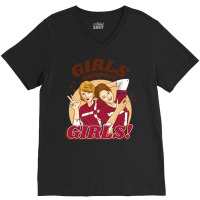 Women Friends Feminist Girls Support Girls Gift V-neck Tee | Artistshot