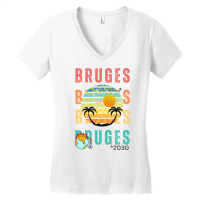 Global Warming Turns Bruges In A Tropical Beach Lo Women's V-neck T-shirt | Artistshot