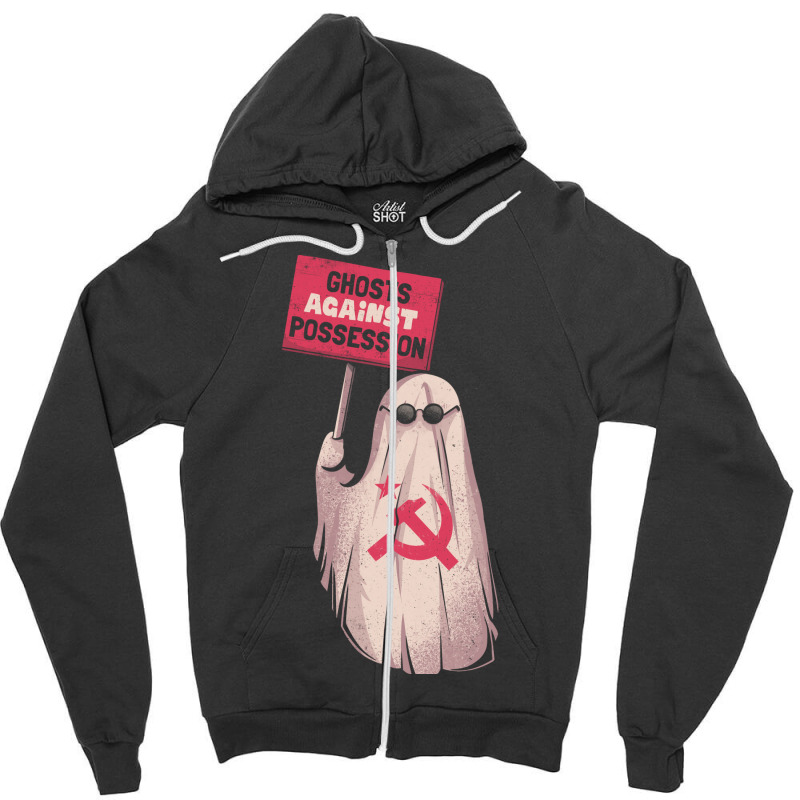 Ghosts Against Possession Funny Communist Ghost Gi Zipper Hoodie by hogbavracamm | Artistshot