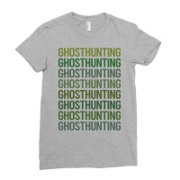 Green Text Ghost Hunting Paranormal Blue Ladies Fitted T-shirt | Artistshot