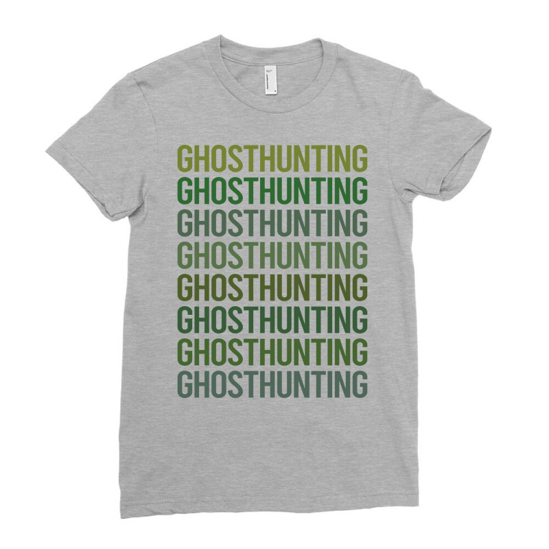 Green Text Ghost Hunting Paranormal Blue Ladies Fitted T-Shirt by sedselbalsi | Artistshot