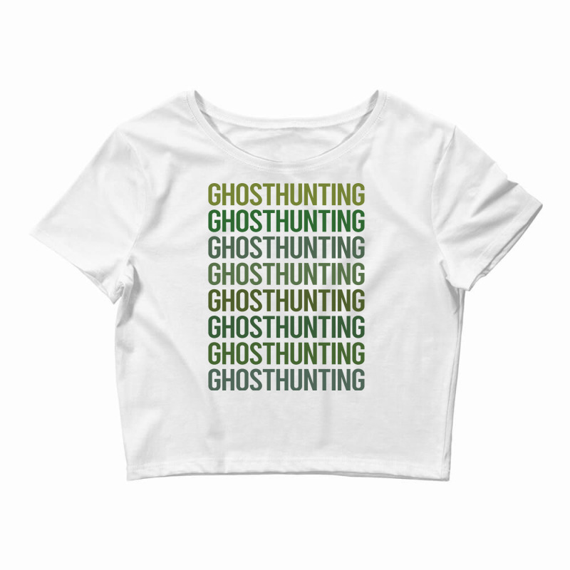 Green Text Ghost Hunting Paranormal Blue Crop Top by sedselbalsi | Artistshot