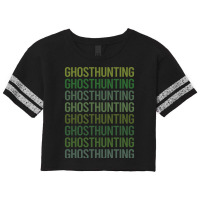 Green Text Ghost Hunting Paranormal Blue Scorecard Crop Tee | Artistshot