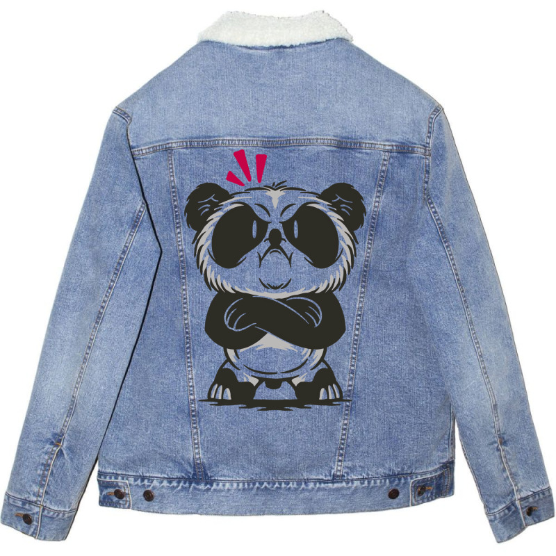 Angry Panda Bear Quote (1) (1) Unisex Sherpa-Lined Denim Jacket by fenyozghidin | Artistshot