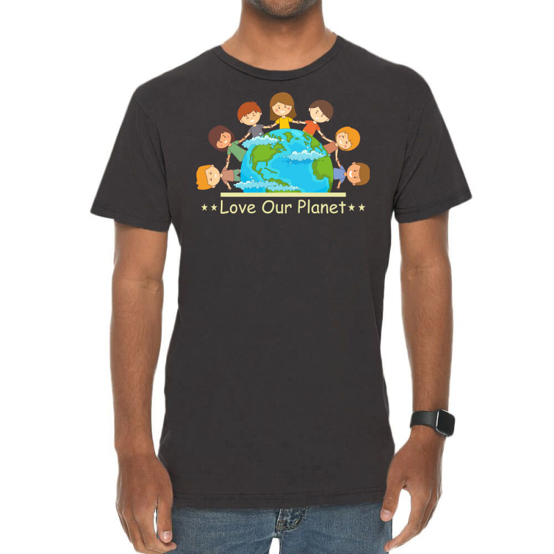 Love Our Planet Yellow (1) (1) Vintage T-shirt | Artistshot