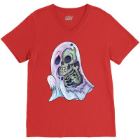 Skelesheet Ghost Girl V-neck Tee | Artistshot