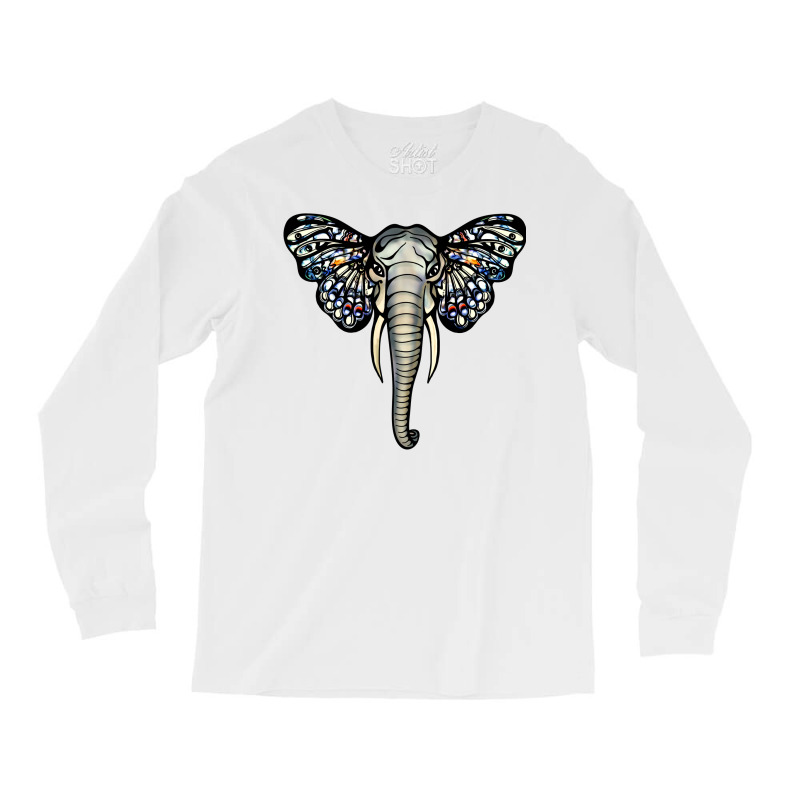 Elephant With Butterfly Ears Nature (1) Long Sleeve Shirts by fenyozghidin | Artistshot