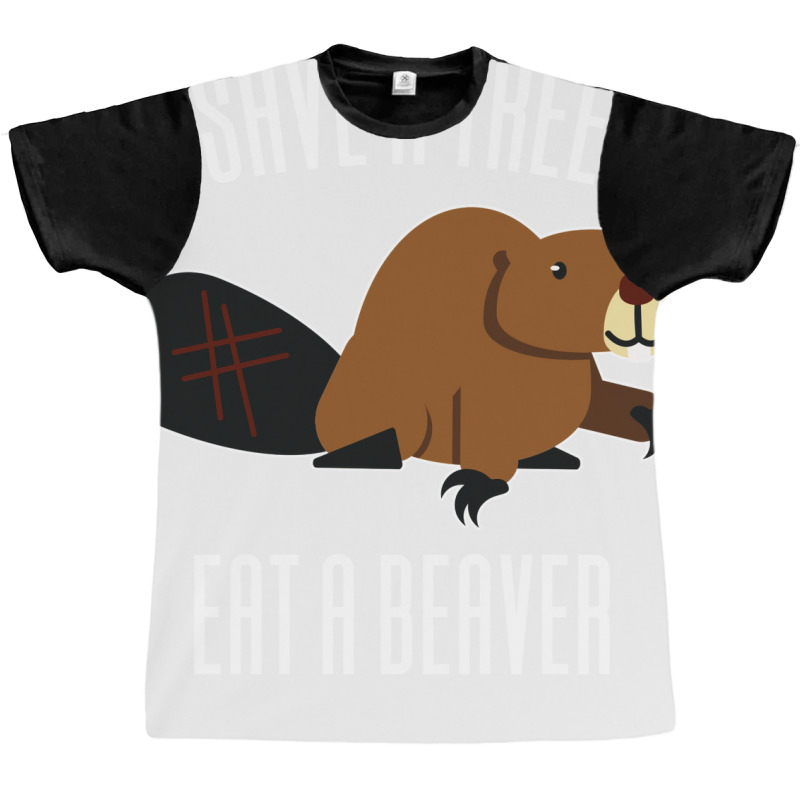 Save A Tree Eat A Beaver Environment Yellow (1) (1 Graphic T-shirt | Artistshot