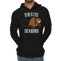 Save A Tree Eat A Beaver Environment Yellow (1) (1 Lightweight Hoodie | Artistshot