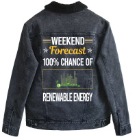 Funny Weekend Renewable Energy Blue (1) Unisex Sherpa-lined Denim Jacket | Artistshot