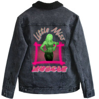 Little Miss Muscle Quote Unisex Sherpa-lined Denim Jacket | Artistshot