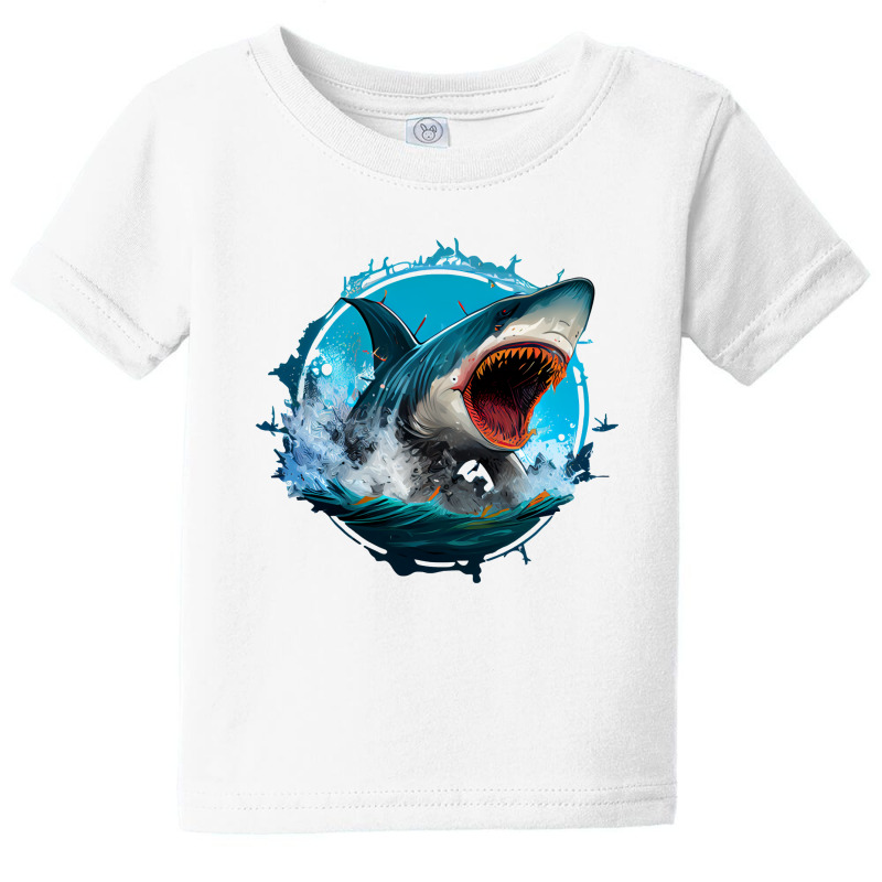 Shark Angry 2 Baby Tee by Rina Myers90 | Artistshot