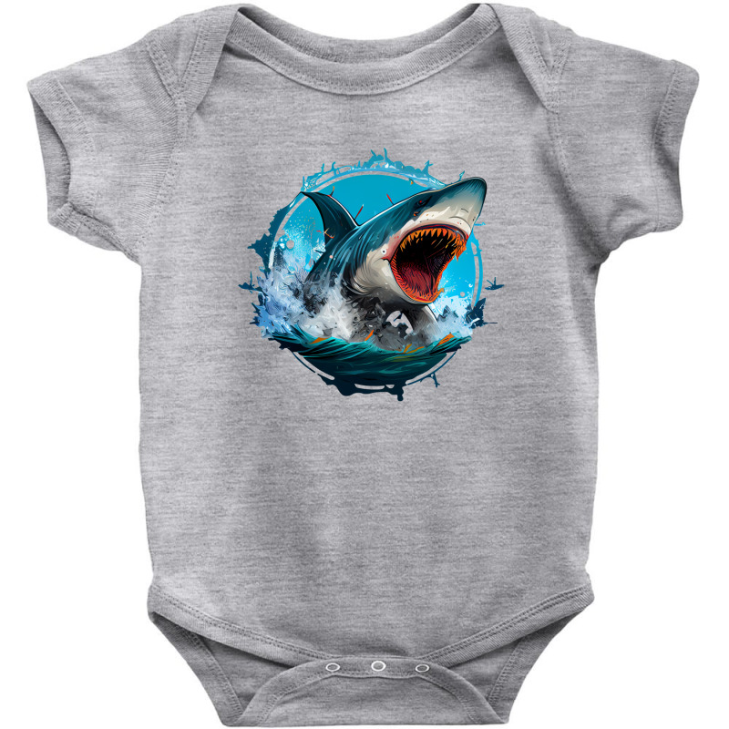 Shark Angry 2 Baby Bodysuit by Rina Myers90 | Artistshot