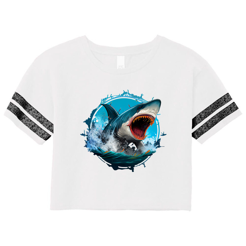 Shark Angry 2 Scorecard Crop Tee by Rina Myers90 | Artistshot