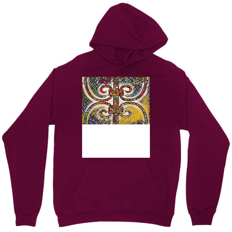 Stained Glass Ironwork Fence Landscape Art Work Ye Unisex Hoodie by dabejahaliwax | Artistshot