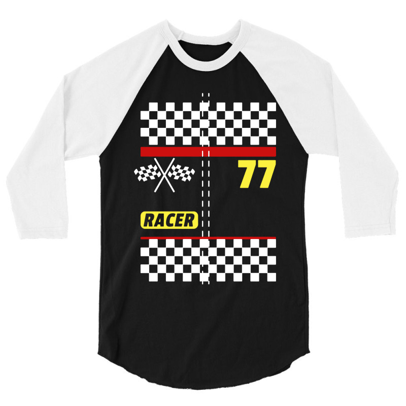 Race Car Driver Costume For Halloween 3/4 Sleeve Shirt by saterseim | Artistshot