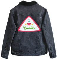 I Love Earth Earth Day Everyday Vintage (1) (1) Unisex Sherpa-lined Denim Jacket | Artistshot