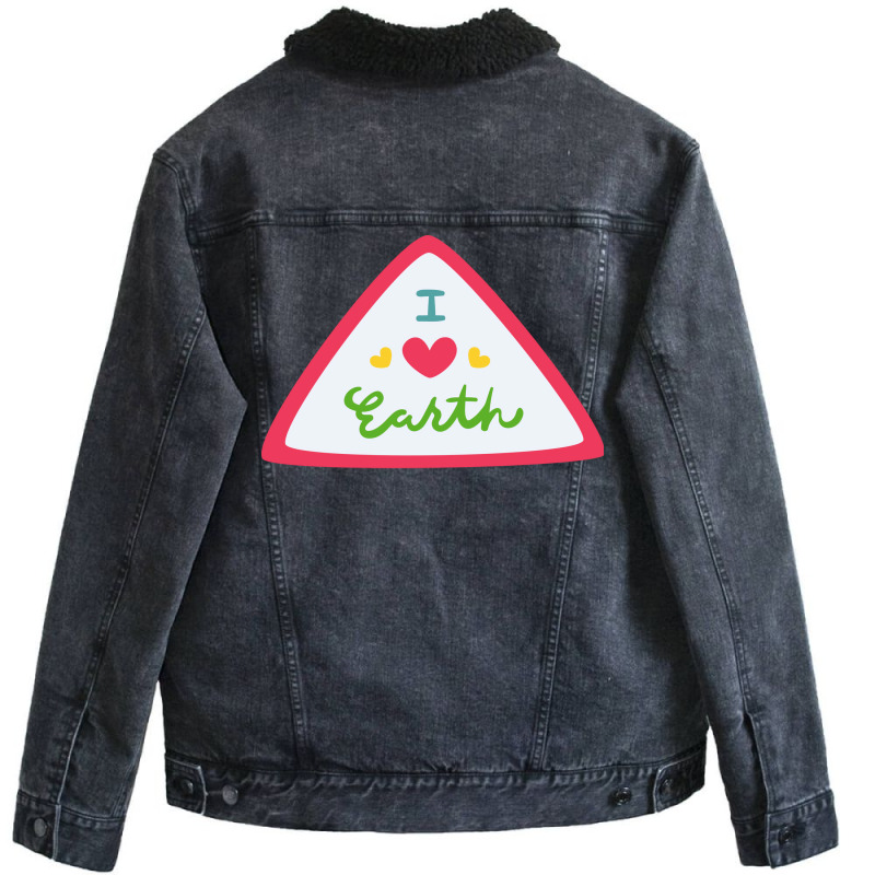 I Love Earth Earth Day Everyday Vintage (1) (1) Unisex Sherpa-Lined Denim Jacket by fenyozghidin | Artistshot