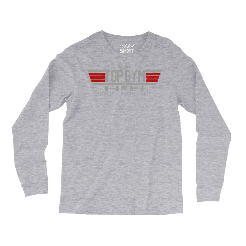 Top Gym Distressed Grey Tumblr Long Sleeve Shirts | Artistshot