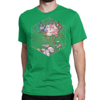 Pink Cumberland Rose Floral Rainbow Mosaic Hipster Classic T-shirt | Artistshot