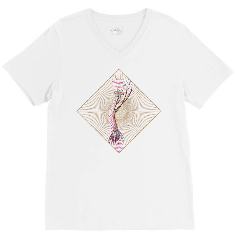 Snowdon Lily Floral Rainbow Mosaic Gift V-Neck Tee by lontioilazit | Artistshot