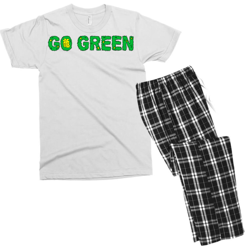 Go Green Quote (1) (1) Men's T-shirt Pajama Set | Artistshot