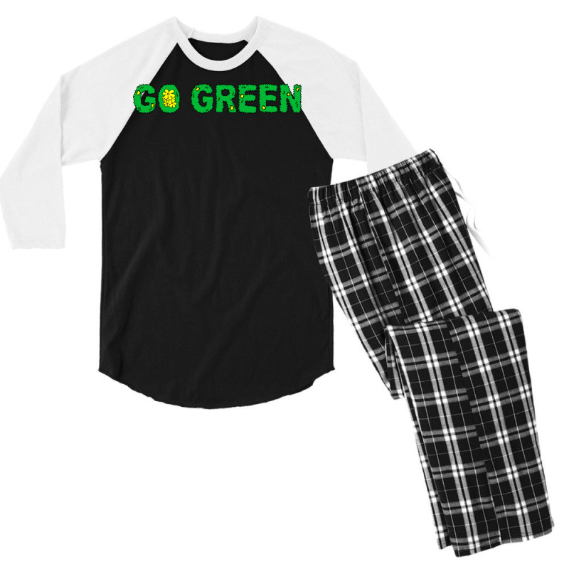 Go Green Quote (1) (1) Men's 3/4 Sleeve Pajama Set | Artistshot