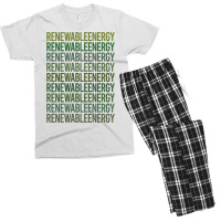 Green Text Renewable Energy Cool (1) Men's T-shirt Pajama Set | Artistshot