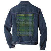 Green Text Renewable Energy Cool (1) Men Denim Jacket | Artistshot