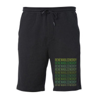 Green Text Renewable Energy Cool (1) Fleece Short | Artistshot