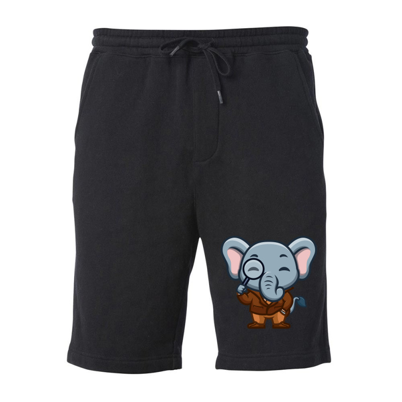 Elephant Detective Cute Cartoon Red Fleece Short by hasmeenawfer5 | Artistshot