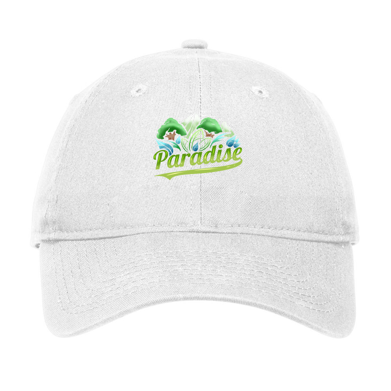 Paradise With Trees And Mountains For Earth Day Tu Adjustable Cap by geromclippat | Artistshot