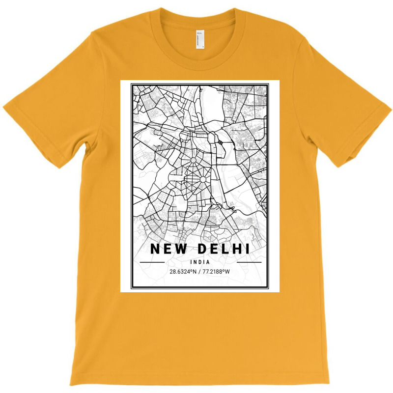 New Delhi City Map T-shirt | Artistshot