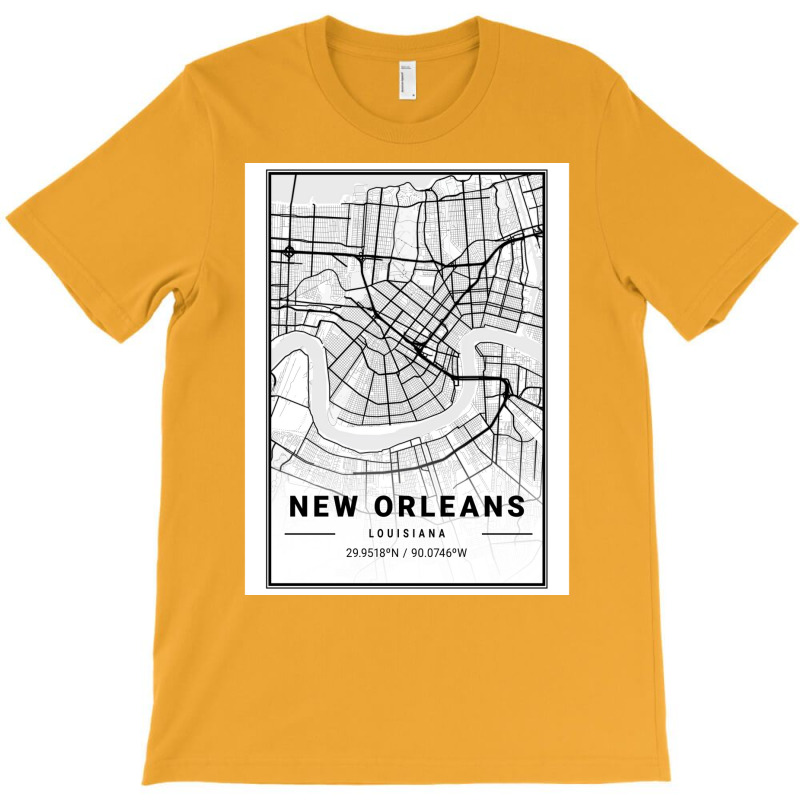 New Orleans City Map T-shirt | Artistshot