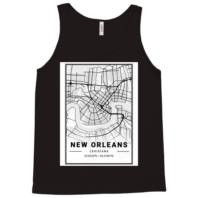 New Orleans City Map Tank Top | Artistshot