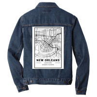 New Orleans City Map Men Denim Jacket | Artistshot