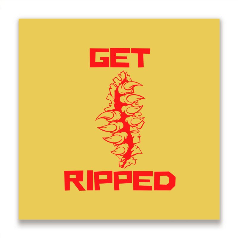 Get Ripped Fit Fitness Red Metal Print Square | Artistshot