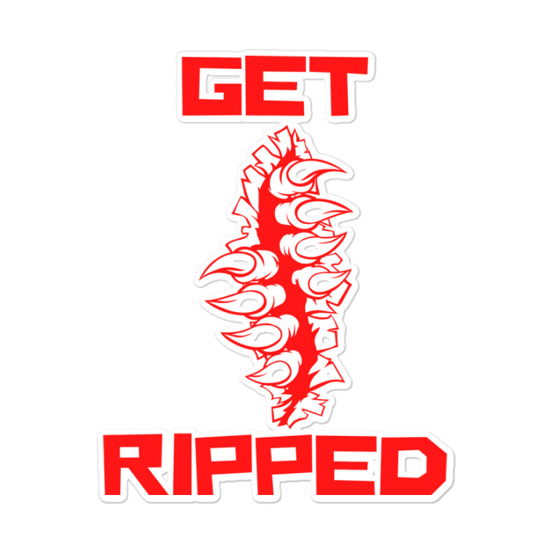 Get Ripped Fit Fitness Red Sticker | Artistshot