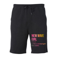 New Wave Girl Funny Saying In Watercolor Fleece Short | Artistshot