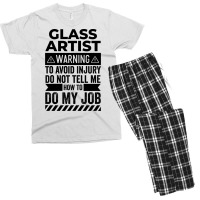 Glass Artist Warning Funny Men's T-shirt Pajama Set | Artistshot