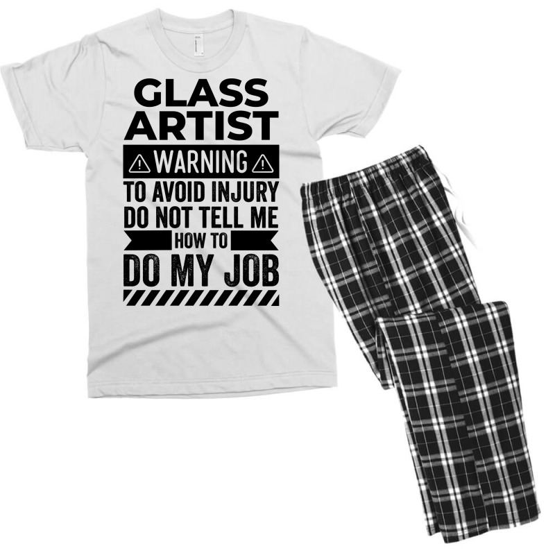 Glass Artist Warning Funny Men's T-shirt Pajama Set | Artistshot