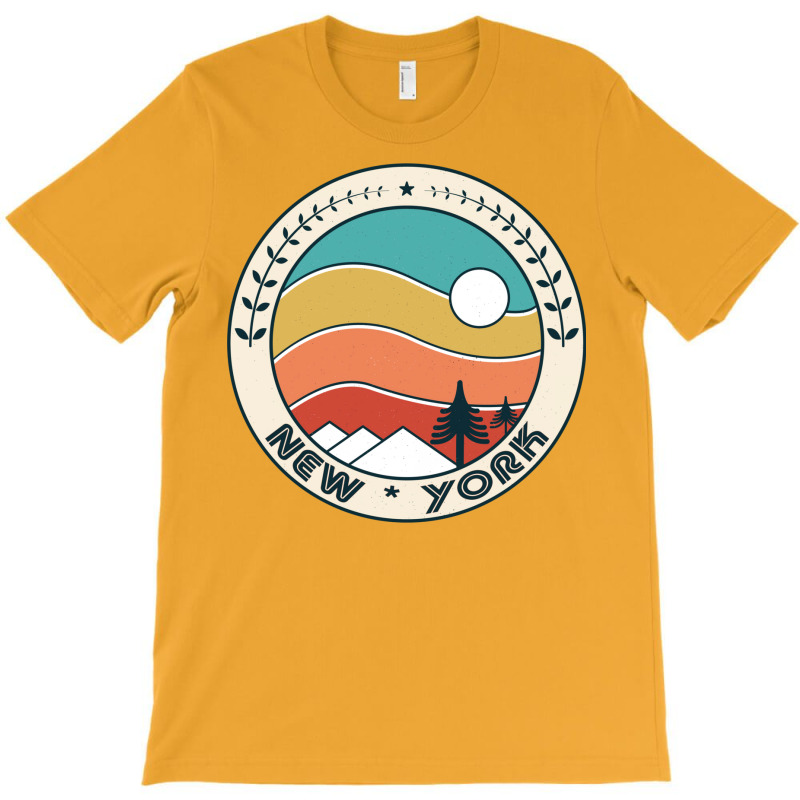 New York Retro Vintage Sunset   New York Mountain T-Shirt by amwayfigeljy | Artistshot