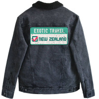 New Zealand Travel List Unisex Sherpa-lined Denim Jacket | Artistshot