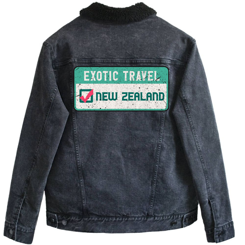 New Zealand Travel List Unisex Sherpa-lined Denim Jacket | Artistshot